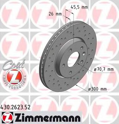 430.2623.52 ZIMMERMANN Brake System Brake Disc
