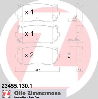 23455.130.1 ZIMMERMANN Brake Pad Set, disc brake