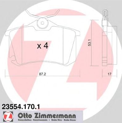 23554.170.1 ZIMMERMANN Brake System Brake Pad Set, disc brake