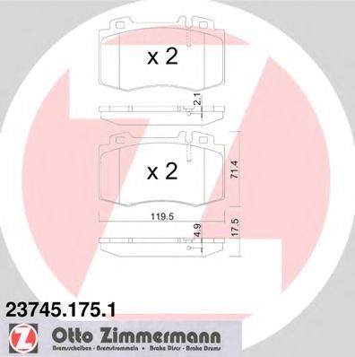 23745.175.1 ZIMMERMANN Brake System Brake Pad Set, disc brake