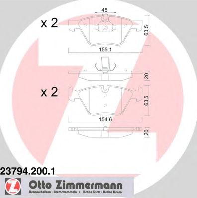 23794.200.1 ZIMMERMANN Brake System Brake Pad Set, disc brake