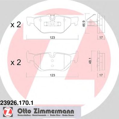 23926.170.1 ZIMMERMANN Brake Pad Set, disc brake