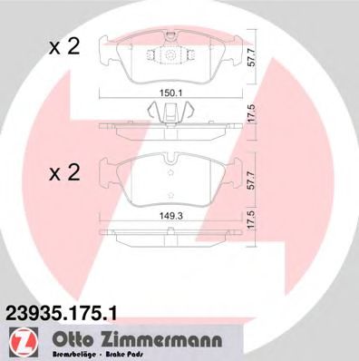 23935.175.1 ZIMMERMANN Bremsanlage Bremsbelagsatz, Scheibenbremse