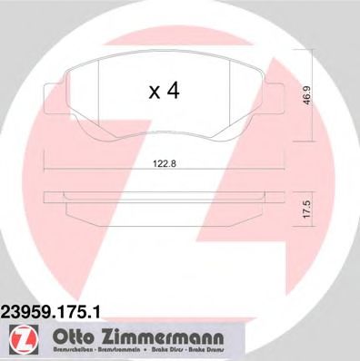 23959.175.1 ZIMMERMANN Brake Pad Set, disc brake