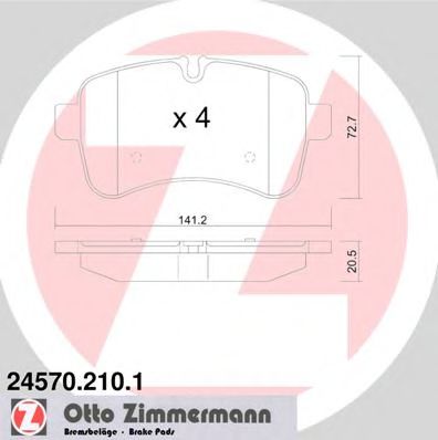 24570.210.1 ZIMMERMANN Brake System Brake Pad Set, disc brake