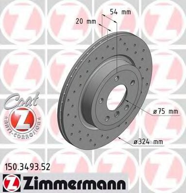 150.3493.52 ZIMMERMANN Brake System Brake Disc