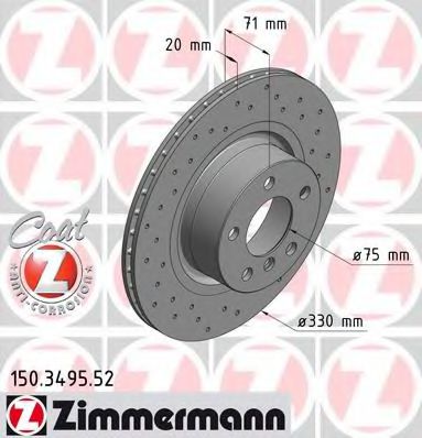 150.3495.52 ZIMMERMANN Brake System Brake Disc