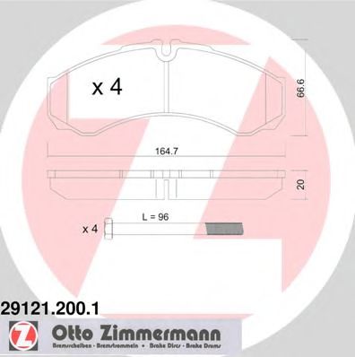29121.200.1 ZIMMERMANN Brake System Brake Pad Set, disc brake