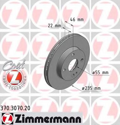 370.3070.20 ZIMMERMANN Brake System Brake Disc