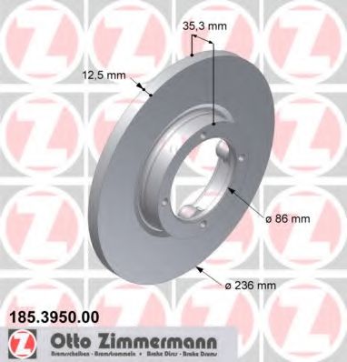 185.3950.00 ZIMMERMANN Brake System Brake Disc