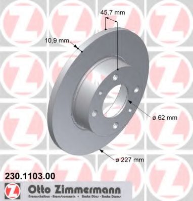 230.1103.00 ZIMMERMANN Brake System Brake Disc