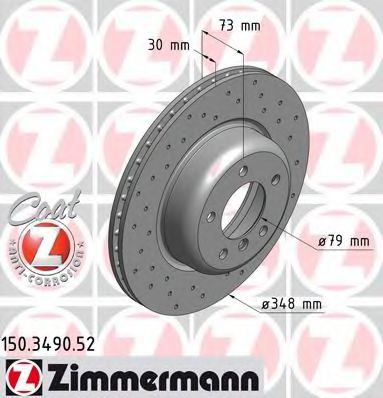 150.3490.52 ZIMMERMANN Brake System Brake Disc