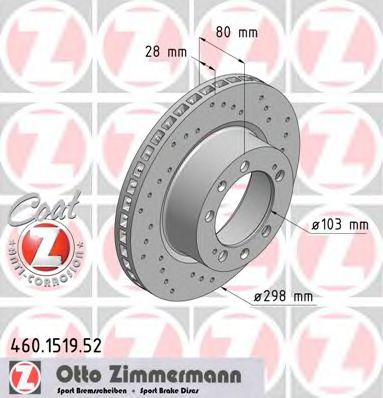 460.1519.52 ZIMMERMANN Brake System Brake Disc