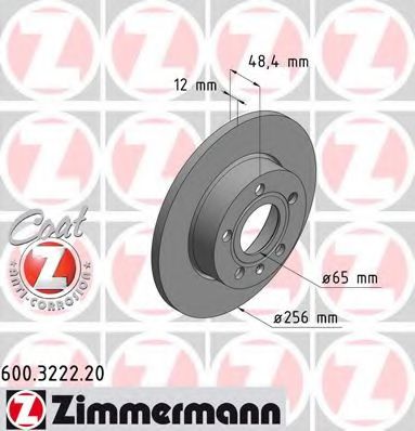 600.3222.20 ZIMMERMANN Brake System Brake Disc