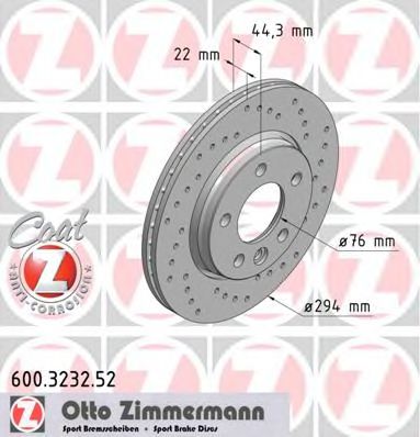 600.3232.52 ZIMMERMANN Brake System Brake Disc