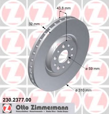 230.2377.00 ZIMMERMANN Brake System Brake Disc