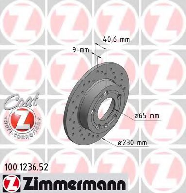 100.1236.52 ZIMMERMANN Brake System Brake Disc