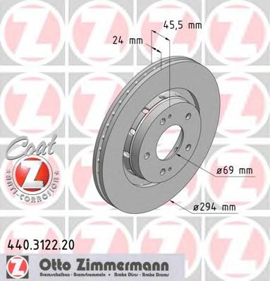 440.3122.20 ZIMMERMANN Brake System Brake Disc