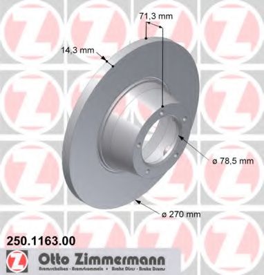 250.1163.00 ZIMMERMANN Brake System Brake Disc