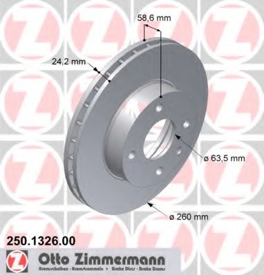 250.1326.00 ZIMMERMANN Brake System Brake Disc