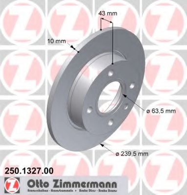 250.1327.00 ZIMMERMANN Brake System Brake Disc