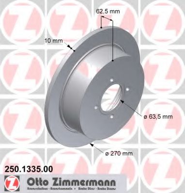 250.1335.00 ZIMMERMANN Brake System Brake Disc