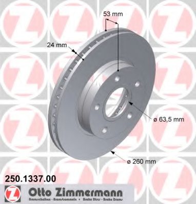 250.1337.00 ZIMMERMANN Brake Disc