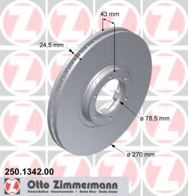 250.1342.00 ZIMMERMANN Brake System Brake Disc