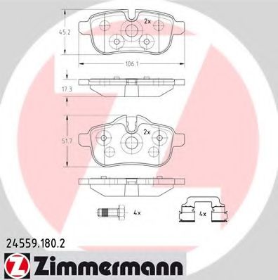 24559.180.2 ZIMMERMANN Brake Pad Set, disc brake