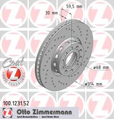 100.1231.52 ZIMMERMANN Brake System Brake Disc