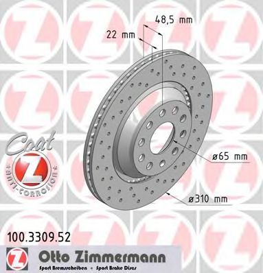100.3309.52 ZIMMERMANN Brake System Brake Disc