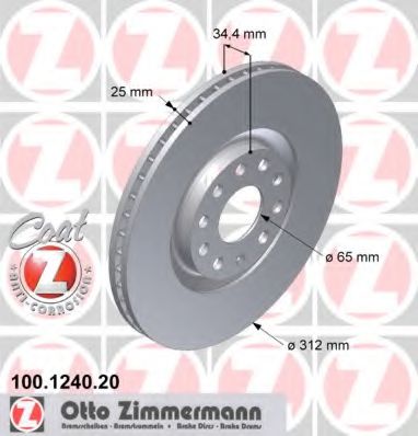100.1240.20 ZIMMERMANN Brake System Brake Disc