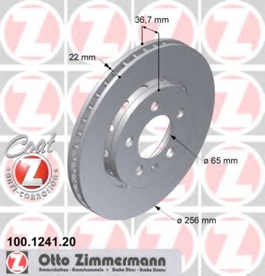 100.1241.20 ZIMMERMANN Brake System Brake Disc