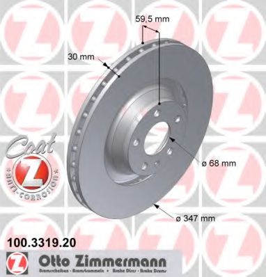 100.3319.20 ZIMMERMANN Brake System Brake Disc
