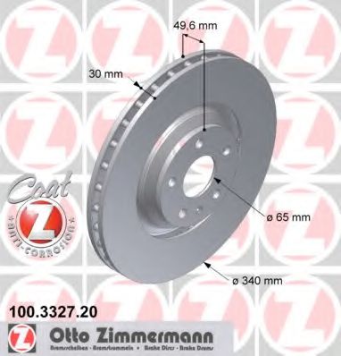 100.3327.20 ZIMMERMANN Brake System Brake Disc