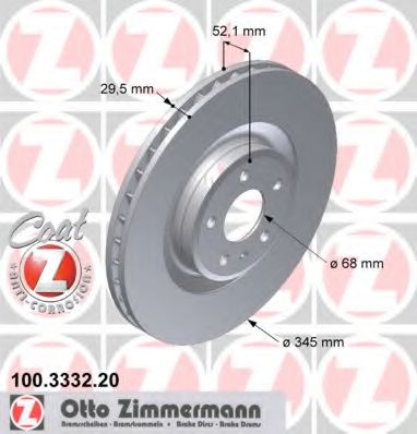 100.3332.20 ZIMMERMANN Brake System Brake Disc
