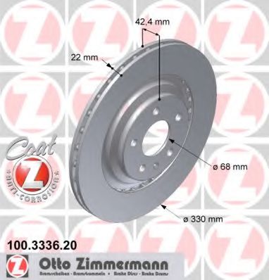 100.3336.20 ZIMMERMANN Brake System Brake Disc