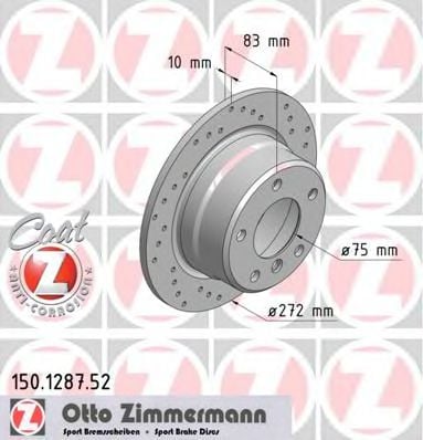 150.1287.52 ZIMMERMANN Brake System Brake Disc