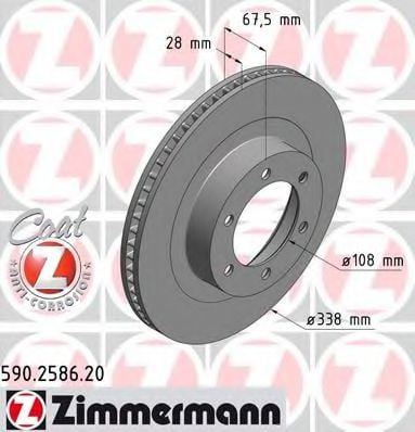 590.2586.20 ZIMMERMANN Brake System Brake Disc