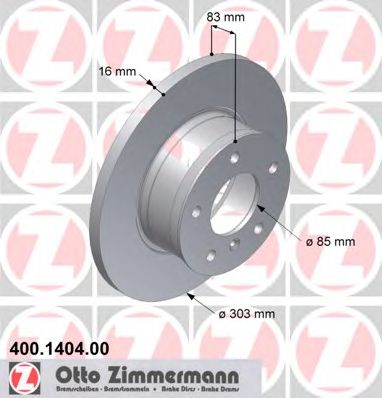 400.1404.00 ZIMMERMANN Brake System Brake Disc