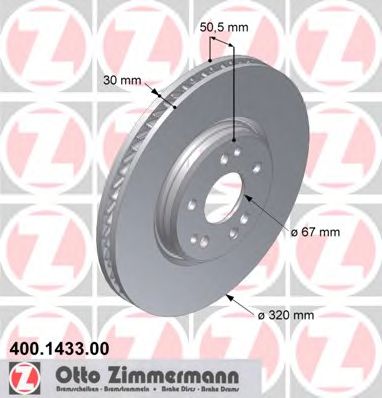 400.1433.00 ZIMMERMANN Brake System Brake Disc