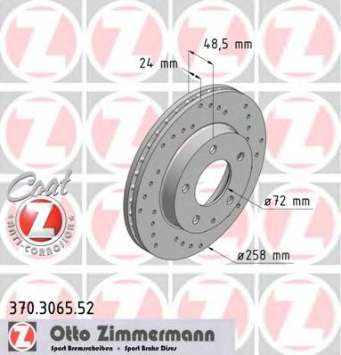 370.3065.52 ZIMMERMANN Brake System Brake Disc