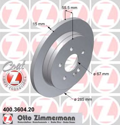 400.3604.20 ZIMMERMANN Brake System Brake Disc