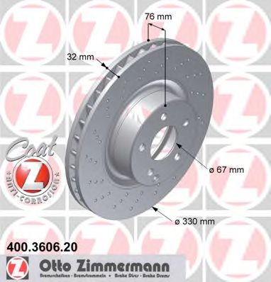 400.3606.20 ZIMMERMANN Brake System Brake Disc