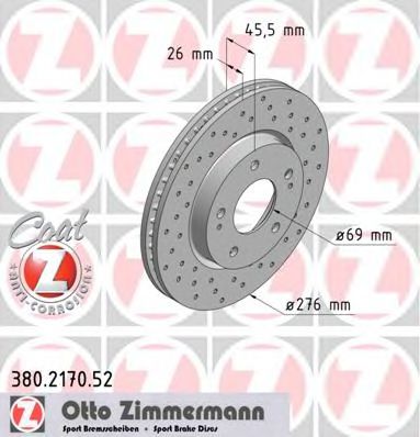 380.2170.52 ZIMMERMANN Brake System Brake Disc