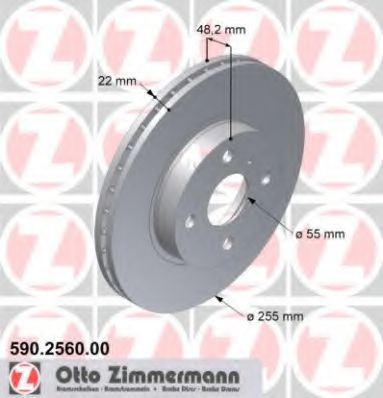 590.2560.00 ZIMMERMANN Brake System Brake Disc