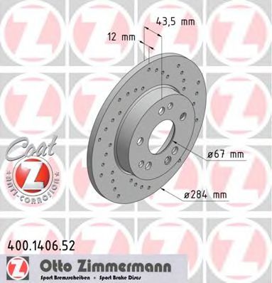 400.1406.52 ZIMMERMANN Brake System Brake Disc