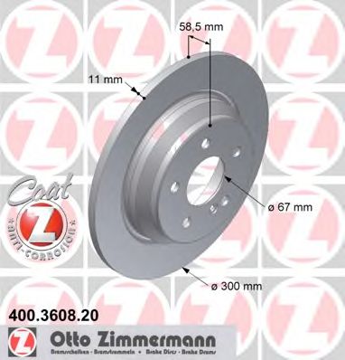 400.3608.20 ZIMMERMANN Brake System Brake Disc