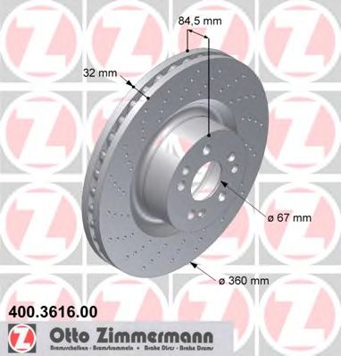 400.3616.00 ZIMMERMANN Brake System Brake Disc