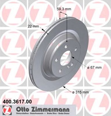 400.3617.00 ZIMMERMANN Brake System Brake Disc